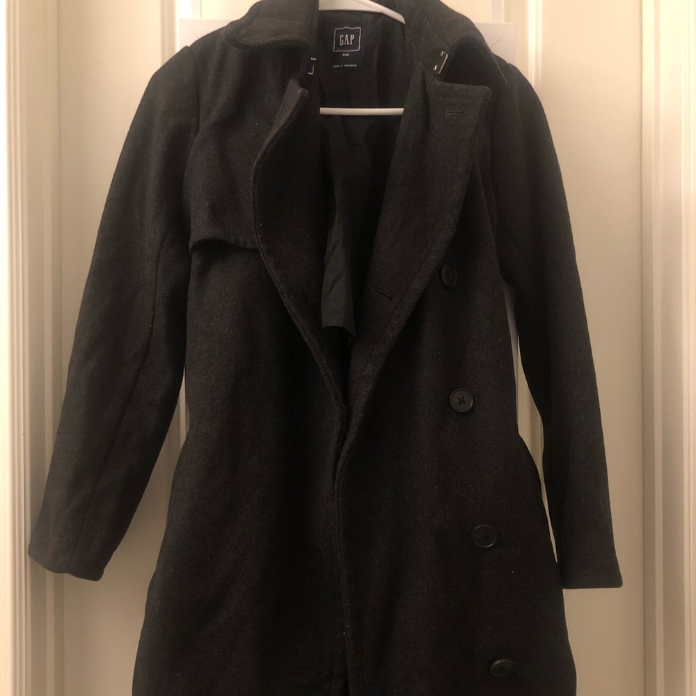 Gap Pea Coat Dark Grey